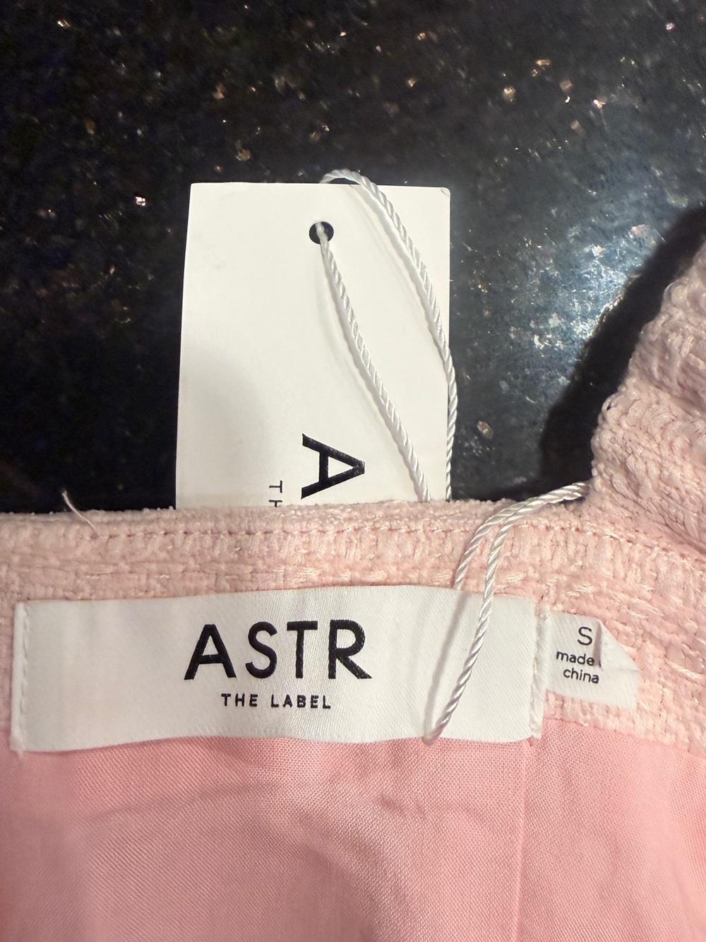 ASTR The Label Caitlin Mixed Media Tweed Midi Dress in Pink size S NWT - Picture 9 of 9